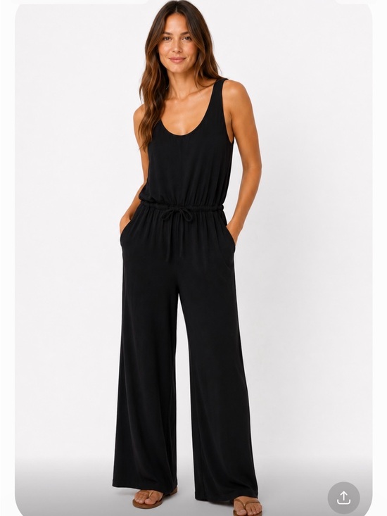 Athleta Pants - Athleta Sleeveless Black Wide-Leg Jumpsuit Super Soft Comfy Casual Size 6